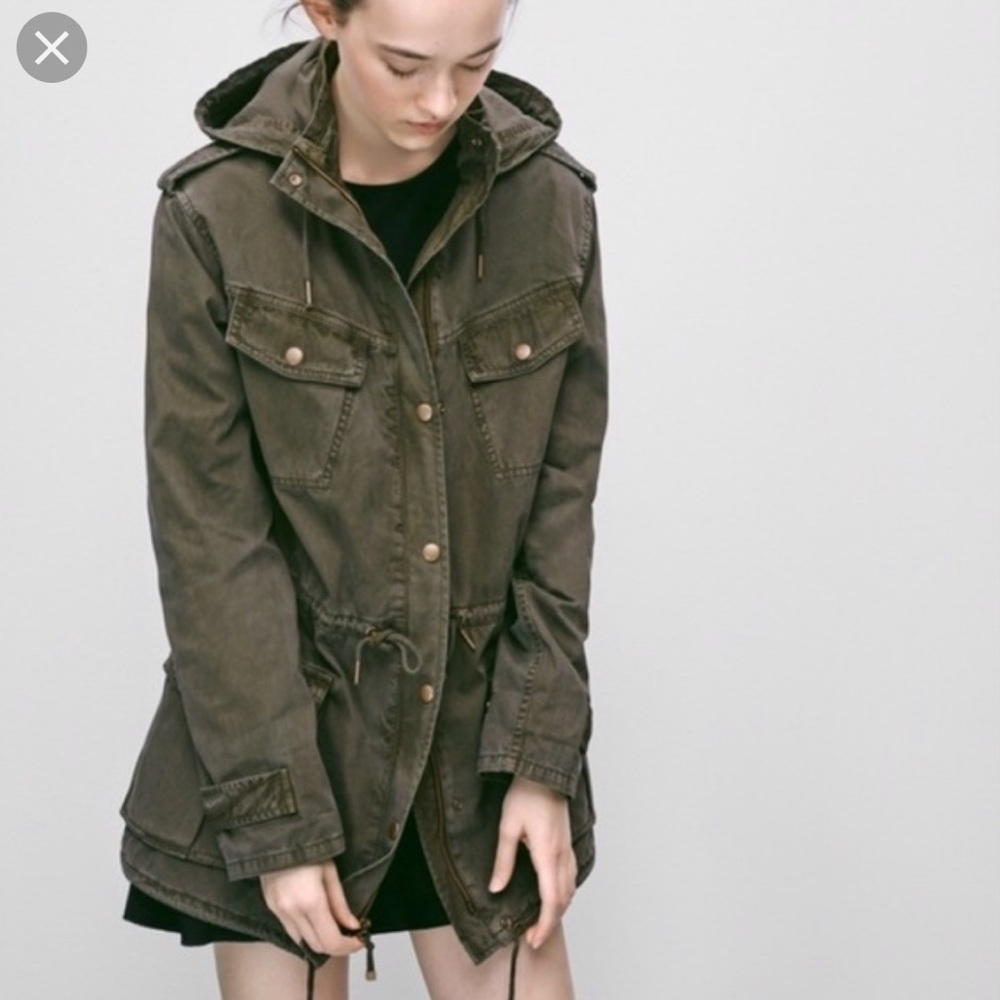 Green Military Aritzia Talula Trooper Jacket
